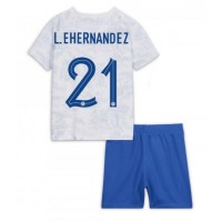 Maglie da calcio Francia Lucas Hernandez #21 Seconda Maglia Bambino Mondiali 2022 Manica Corta (+ Pantaloni corti)